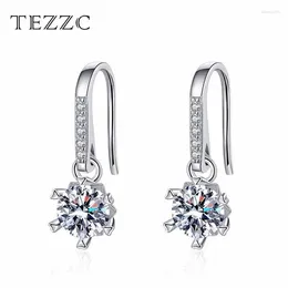 Stud Earrings Tezzc 0.5CT VVS1 Moissanite Drop For Women 925 Sterling Silver White Gold Plated Earing Wedding Engagement Fine Jewellery