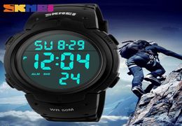 2022NEW SKMEI Outdoor Sport Watch Men Big Dial Fashion Simple Watches Calendar PU Strap 5Bar Waterproof Digital Watch reloj hombre4191356