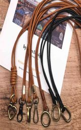 Genuine Leather Cell Phone Lanyard Neck Strap Holder Key Lanyard ID Badge Holders Phone Neck Straps with Keyring For iPhone AA22032422816