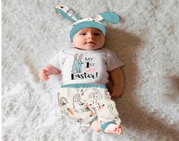 Clothing Sets 3pcs Easter Baby Boys Girls Printed BodysuitPants Hat Infant Outfits For Summer Clothes5133165