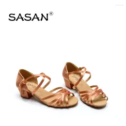 Dance Shoes SASAN Latin Female Girl Children's National Standard In The Low-Heel Soft Bottom S-5525