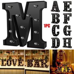 Decorative Figurines LED Black Letter Light 26 English Night Large Luminous Alphabet Lights Wedding Modeling Lamp For Party Birthday Home