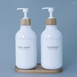 Liquid Soap Dispenser 1pcs 500ml White Shampoo Bottle Bathroom Body Large-capacity Lotion Press Plastic Empty