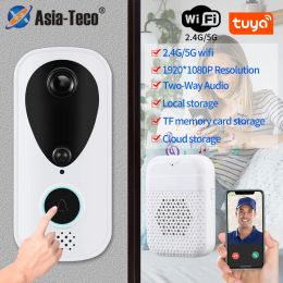 Intercom 5G 2.4G Tuya Home Security IP DoorBell With CCTV Camera Android Smart Doorphone Alexa Acess Control Wireless WiFi Video Doorbell