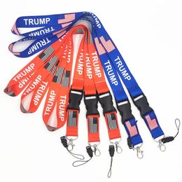 Lanyards Keychain Trump Party Favor USA Flag ID Badge Holder Key Ring Straps for Mobile Phone