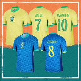 2024 camisas de futebol do Brasil 23/24 Casemiro L.Paqueta Richarlison Neymar Shirt Raphinha G.Jesus Vini Jr Rodrygo Kit Kit Uniforme de futebol