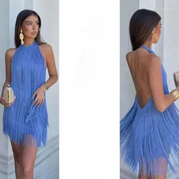 Stage Wear Solid Color Loose Fringe Dress Dance Clothes Women Ballroom Standard Tassel Skirt Latin