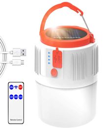 Solar Lamps Camping Lantern LED Emergency Portable Light IP45 Rainproof 18650 Battery Solared Powered Flashlight for Tent Hanging5633827