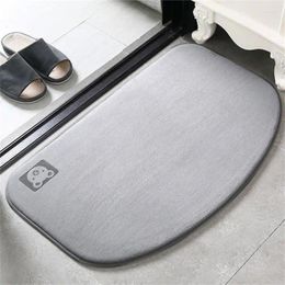 Bath Mats Bathroom Floor Carpet Door Absorbent Mat Toilet Non-slip Entrance Semicircle Washable