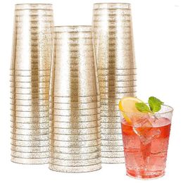 Disposable Cups Straws 25Pcs 10 OZ Clear Plastic Tumblers Party Glasses For Wedding Thanksgiving