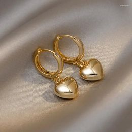 Stud Earrings Mediaeval Retro Accessories Simple Heart For Women Fashionable Temperament Charm Jewellery Niche Light Luxury