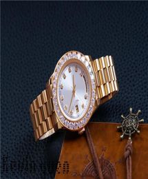 Mens Watch Women Diamonds DayDate Gold Stainless Steel President Automatic Mechanical Wristwatch White Mens Reloj Luxury Watch Pa7695636
