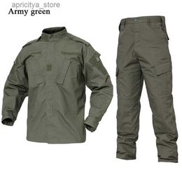 Outdoor Jackets Hoodies Army Green Camouflage Uniform Tactical Military Combat Outdoor Hunting Hiking Trekking Suit Cs Training Swat Jacket And Pant L48