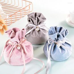 Gift Wrap Christmas Apple Storage Boxes Candy Bags 13.5x10cm Velvet Bag Jewellery Packing Drawstring Pouch With Ribbons Tablewares