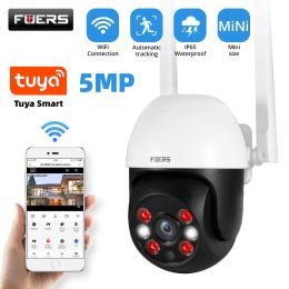 Cameras Fuers Tuya Smart 5MP IP Camera Mini WiF Outdoor Home Security Auto Tracking Human Detection Camera WIFI CCTV Surveillance Camera