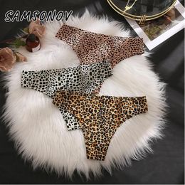 Women's Panties Sexy Leopard Seamless Brazilian Female Underwear Elasticity Sports Temptation Bikini Ladies Lingerie Soft Thong