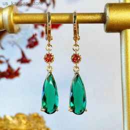 Charm 2023 Fashionable and Elegant Crystal Earrings for Women Hayao Miyazaki Howls Moving Castle Earrings Red Beads Christmas Jewelry Gift240408
