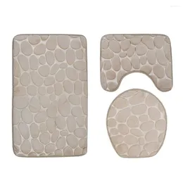 Bath Mats 3Pcs/Set Non Slip Mat Rectangle Modern Bathroom Carpets Solid Colour Memory Foam Toilet Lid Cover Rugs Accessories