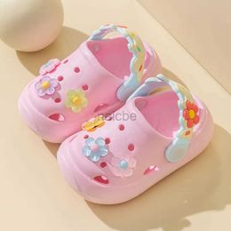 Slipper Children Slippers Summer Baby New Cute Flowers Soft Sole Sandals Indoor Soft Anti Slip Girl Sandals Hole Shoes Kids Beach Shoes 2448
