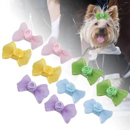 Dog Apparel 10pcs Shinning Pet Puppy Hair Bows Rope Cat Band Headwear Grooming Accessories Cute