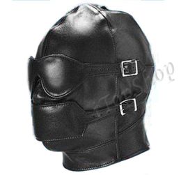 Gimp Head Mask Hood Blindfold Bondage Black Faux Leather Fetish Kinky Play UK R5015933044
