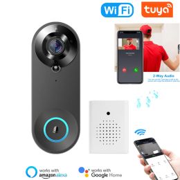 Doorbell Tuya Smart Video Doorbell 1080P WiFi TwoWay Audio Intercom Door Bell Camera Smart Life APP Works with Google Home Alexa