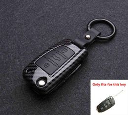 ABS Carbon Fibre Silicone Car Key Cover Protector Case For Audi A3 A4 A5 C5 C6 8L 8P B6 B7 B8 C6 RS3 Q3 Q7 TT 8L 8V S3 keychain2466238