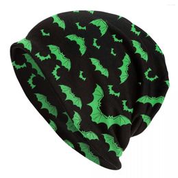 Berets Scary Green Bat Skullies Beanies Hats Spring Unisex Street Cap Warm Thermal Elastic Bonnet Knitting