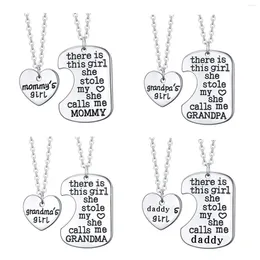 Pendant Necklaces Father Daughter Necklace Set Stainless Steel Mother Gifts From And Gift Daddys Girl Jewellery