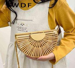 Designer Summer Luxury Handbag for Women Shoulder Bag Semicircle Bamboo Woven Beach Bag Mobile Phone Wallet 22042742968077784868
