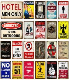 No Wake Zone Metal Tin Signs Danger Do Not Enter Vintage Wall Plate For Pub Bar Club Home el Decor Retro Art Poster Factory who7300100