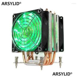 Fans Coolings Computer Arsylid Cpu Cooler 6 Heat Pipes Dual-Fan 9Cm 4Pin Pwm Fan Support Intel Lga115X 1366 2011 Tdp 130W Silent X79 X Otpfi