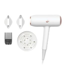 Professional Ionic Hair Dryer with Custom Heat Automation, Fast Drying, Lightweight, 5 Heat/3 Speed Settings, 4 Attachments - T3 Featherweight StyleMax