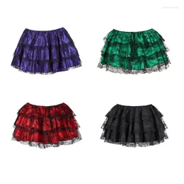 Skirts Sexy Steampunk Victorians Skirt Renaissances Cosplays Costume For Womens Girls Vintage Lace Ruffled Tiered Outfit