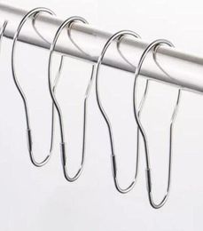 1000pcs New Stainless steel Chrome Plated Shower Bath Bathroom Curtain Rings Clip Easy Glide Hooks 7128812