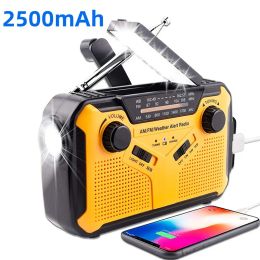 Radio Am/fm/wb Solar Sos Emergency Radio, Usb Output, Led Reading Light, Outdoor Portable Power Bank, Handcranked Power Generation