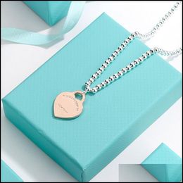 High quality Heart Pendant Necklaces Fashion designer Titanium stainless steel charm Bead Chain Design Brand Heart Love Necklace Gold for Women Jewellery Gift