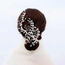 Party Decoration Bride Wedding Hair Vine Siliver Leaf Bridal Headpiece Accessories For Women And Girls