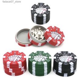 Herb Grinder Latest 3-layer chip style herbal tobacco grinder smoking pipe accessories small tool red/green/black #BW Q240408