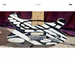 1978 Eddie Van Halen Unchains CIRCLES Guitar See Ya Later Bye Black White Crop Ironic Electric Guitars Floyd Rose bridge Coli T6292652