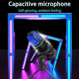 Microphones USB Microphone Lightweight Live Streaming Desktop Wired Condenser Mic HIFI Sound Universal Desktop Microphone for Office 240408