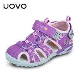 Slipper UOVO 2024 Children Shoes Fashion Kids Footwear For Girls Hook-And-Loop Cut-Outs Summer Beach Sandals Size 26-36 2448