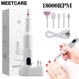Drills 18000RPM 6 in 1 Wireless Nail Drill Machine Electric Nail Sander Cordless Rechargable Manicure Milling Cutter Nail Instrument