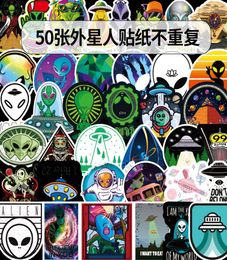 50pcslot Mixed Car Stickers UFO Alien For Laptop Helmet Skateboard Stickers Pad Bicycle Bike Cup Hat Motorcycle PS4 Phone Noteboo9846104