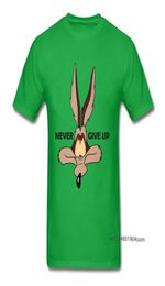 Tops Wolf Tees Men Green Tshirt Coyote Never Give Up Funny T Shirt Latest Cartoon Print Tshirts Cotton Team Clothes Custom 2106239385471