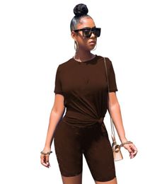 Women casual 2 piece sets sports Tracksuit letter jogger suit short sleeve t shirtmini shorts summer clothing plus size outfits 49082892