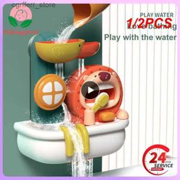 Baby Bath Toys 1/2PCS Baby Bath Toy Shower Spray Play Water Bubble Game Cartoon Lion Swimming Pool Bathing Early Educational Toys For Children L48