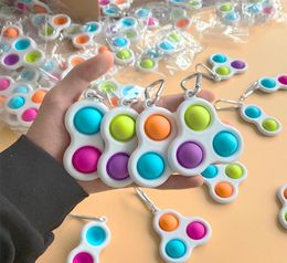 Push Bubble Keychain Finger Toy sensory balls pers Simple Key Ring Bag Pendants Stress Relief Anti Anxiety H25P7KR9263986