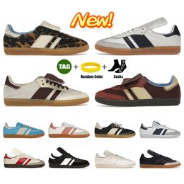 Scarpe leoparde di design scarpe da ginnastica per uomini per uomo donna ola classica galles bonner crema allenatori bianchi notturno grigio blu rush blu scarpa sportiva piatta all'aperto