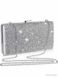 Evening Bags Sparkling Elegant Exquisite Dinner Party Handbag Water Diamond Handbag Crossbody Bag Womens Wedding Party Bag Dinner Bag